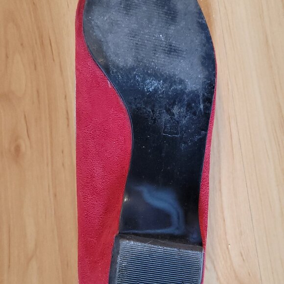 Red Suede Flats - Picture 2 of 4